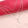 Bohemian Fashion Personality Wing Pendant With Diamond Beads Three-Layer Necklace