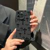 Case For Samsung Galaxy S24 S23 Ultra S22 Plus S21 FE A14 A34 A54 5G A13 A33 A53 A55 A35 A15 A52 Black Cross Print Soft Cover