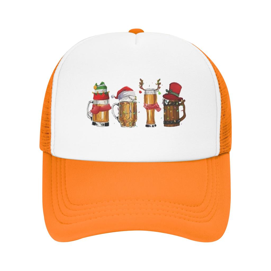 Gothic Merry Christmas Beers Santa Camping Mesh Baseball Caps Women  Printing FeUnisex Beach Dad Hat Snapback Cap