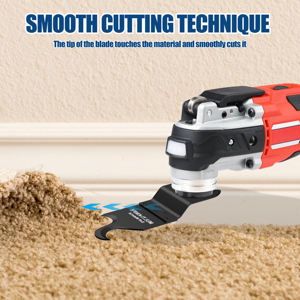 4Pcs Oscillating Multi Tool Hook Knife Blade Set High Carbon Steel Universal Oscillating Saw Hook Blade with 2 Adapter Cutting