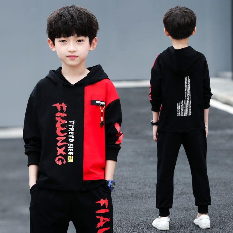 Spring Fashionable and Handsome Loose Casual Boys Sweatshirt Two-piece Set