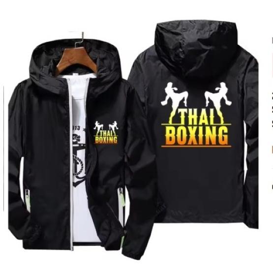 Muay Tha Genunchi Zburător Kick Boxing MMA UFFC Jachetă Windbreaker Hanorace cu Fermoar Bărbați Femei Copil Unisex Mânecă Lungă Imprimeu Sport Sală de Gimnastică Fitness Antrenament