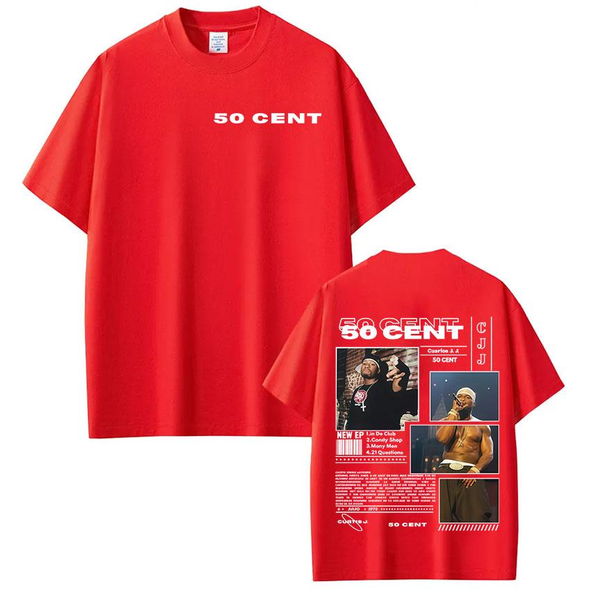 Rapper 50 Cent Tour 2026 Album Graphic T Shirts Unisexs Women Clothing Hip Hop Rock Short Sleeve Tshirt Fashion Oversized  T Shirt