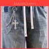 Style Punk Pendentif Double Couche Croix Ceinture Chaîne Métal Pour Hommes Hip Hop Streetwear