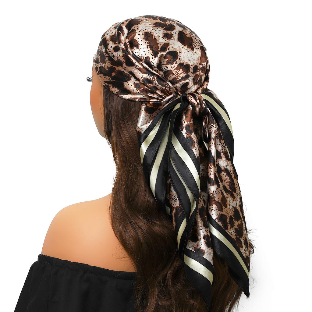 90*90cm Silk Scarf Scarftop Headwraps For Woman Fashion Four Seasons Hair Accessories Hijab Foulard Bandana Femme Headscarf