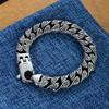 2026 Bracciale Personalizzato con Motivo Tang Grass Placcato Argento Uomo Spesso Street Hipster Moda Etnica Gioielli