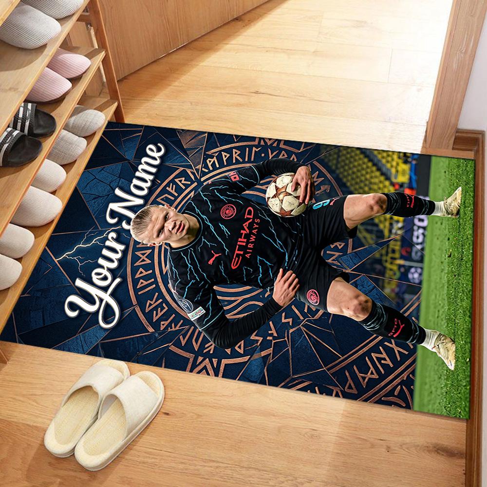 Haaland Personalized Name Floor Rug Office Rug Suitable For Dormitory Dining Room Decorate Room Hallway Antislip Carpet Decorate Offices