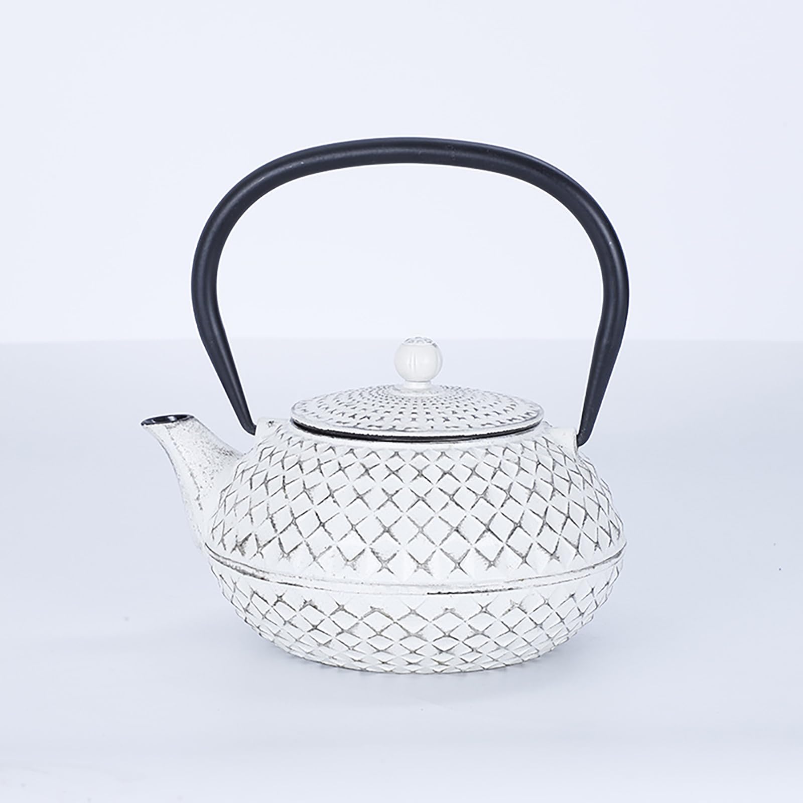 

Iron Teapot, Nanbu Ironware, White Kettle, Stylish Enamel, with Tea Strainer, White Kettle, Induction Cooktop Compatible, Cast Iron, Tea Ceremony