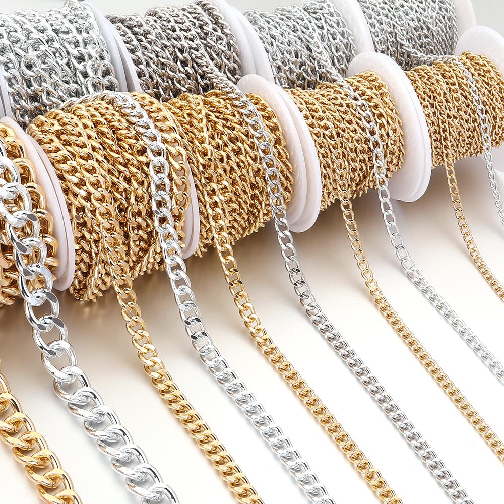 5Yards/Roll Metal Aluminum O-Shaped Chains Twisted Chain Bulk Chain For Jewelry Making Bracelet Necklace Bag Chain Accessories