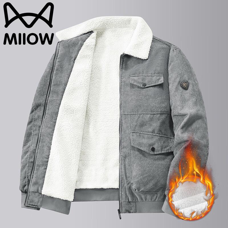 Mao Ren Men's Corduroy Casual Warm Jacket