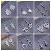 50 Styles Animal Pendant Dangle Earrings Drop Earrings Antique Silver Color Plated Unicorn Horse Elephant Snake Tiger Earrings