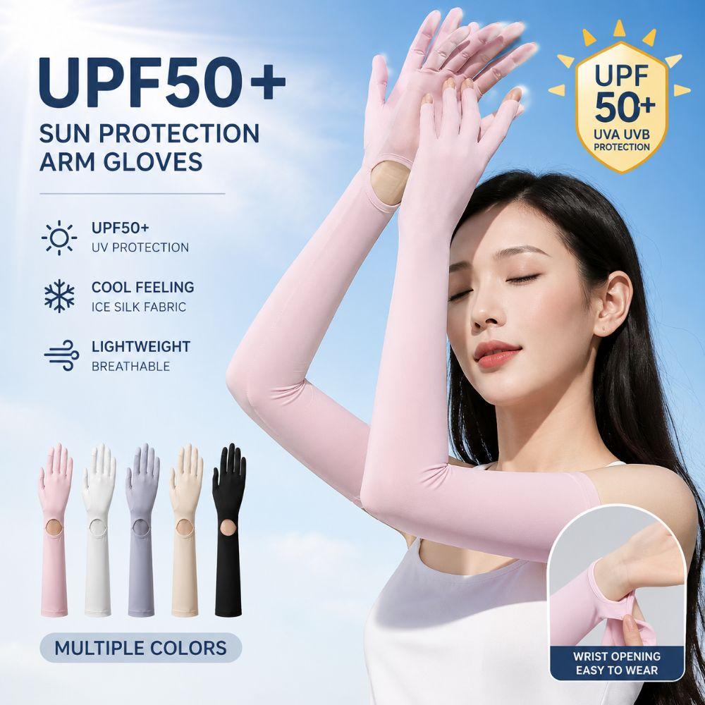 UPF50+ Sonnenschutz Sommerhandschuhe Anti-UV-Schutz Armschoner Handschuhe UV-beständige Handschuhe Radsport Sport