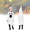 Bílý kostým Ducha pro děti s elegantními rukavicemi, ideální pro halloweenské oslavy