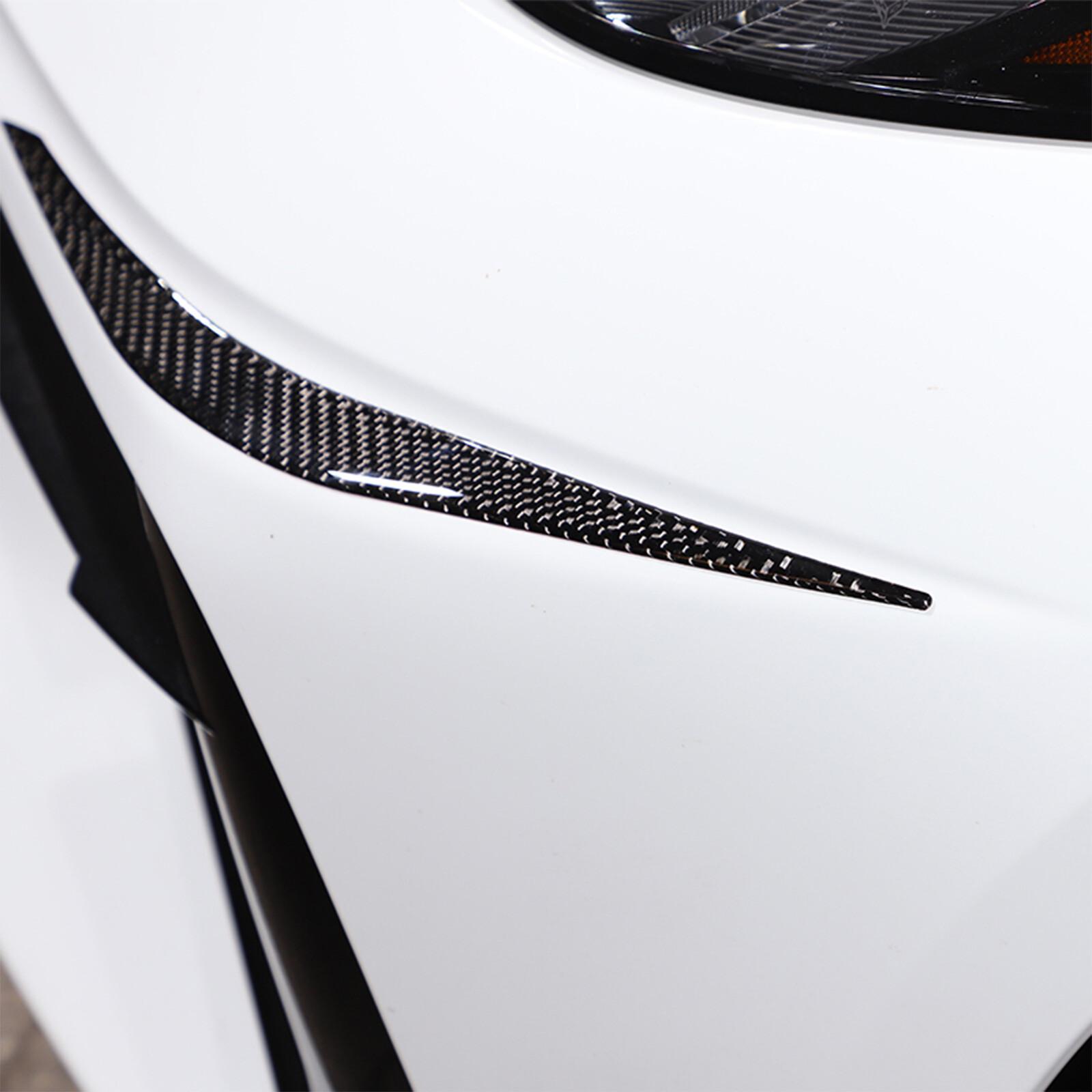 Carbon Fiber Front Bumper Lip Corner Cover Trim sticker For Corvette C8 20-25 US
