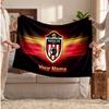 Coperta in Pile Personalizzata Sunderland FC con Logo Calcio, Testo Nome Personalizzato Morbida Calda Coperta da Divano per la Casa