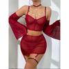 Europe and America 2026 New Sexy Mesh Erotic Underwear Sexy Pajamas Splicing Set