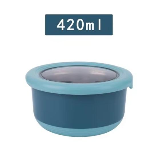 Frischhaltebox Edelstahl Lebensmittelversiegelungsschüssel Verbrühschutz Lunchbox mit Deckel Küchen Lebensmittelversiegelungsschüssel Frischhaltebox