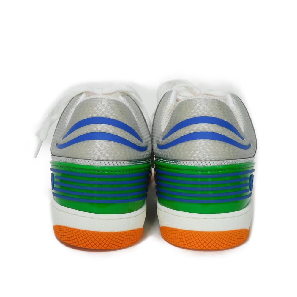 Used 9539 Good Game Basket 722429 AAA9I 8141 7896 10 Green Low Top 11.4" Unused Interlocking G Silver Men's from Japan