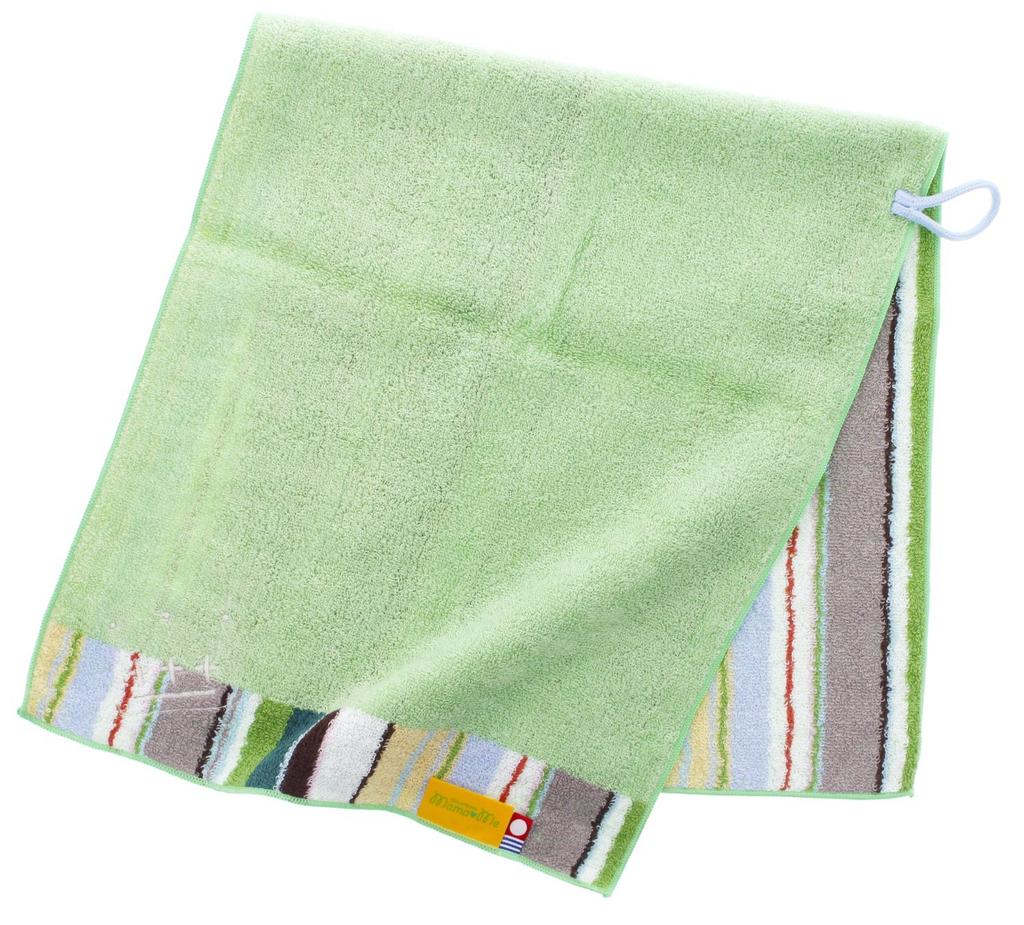 Imabari Towel Face 28 X Towel, Multi-Stripe, Kids, Green, Approx. 65cm, MM0802-0100-41