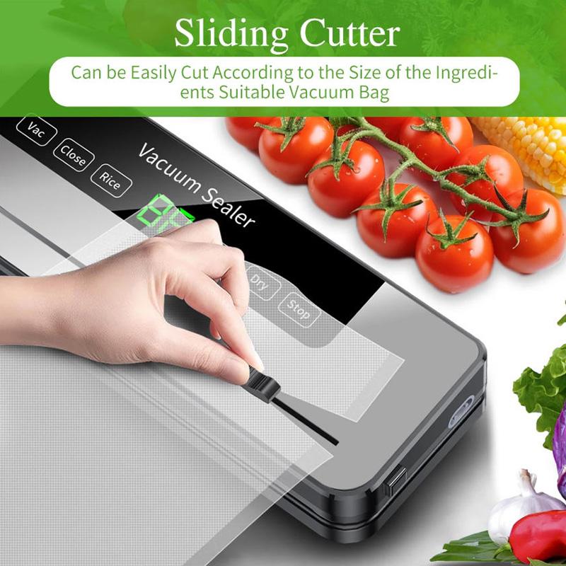 Electric Vacuum Sealer Machine Dry/Wet Food Packaging Vacuum Sealing Bags Food Storage Vacuum Packaging Machine for Kitchen