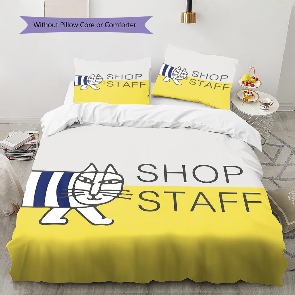 Lisa Larson Pattern Bedding,Quilt Set Quilt Cover Pillowcase Home Birthday Gift (1 * Duvet Cover + 2 * Pillowcase, Without Core)