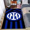 Tapis Rayé Noir et Bleu avec Logo Inter Milan Décoration d'Intérieur Convient pour une utilisation comme antidérapant pour salon chambre canapés