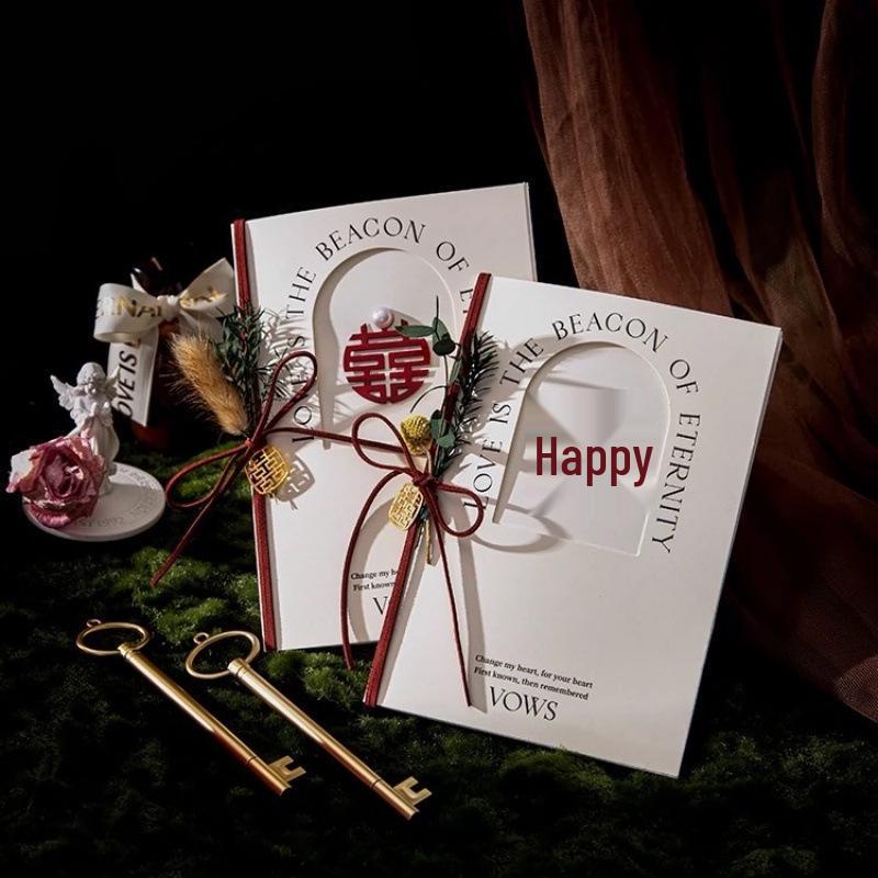 Elegant Bride and Groom Vow Cards – Creative Handwritten Wedding Speech Set