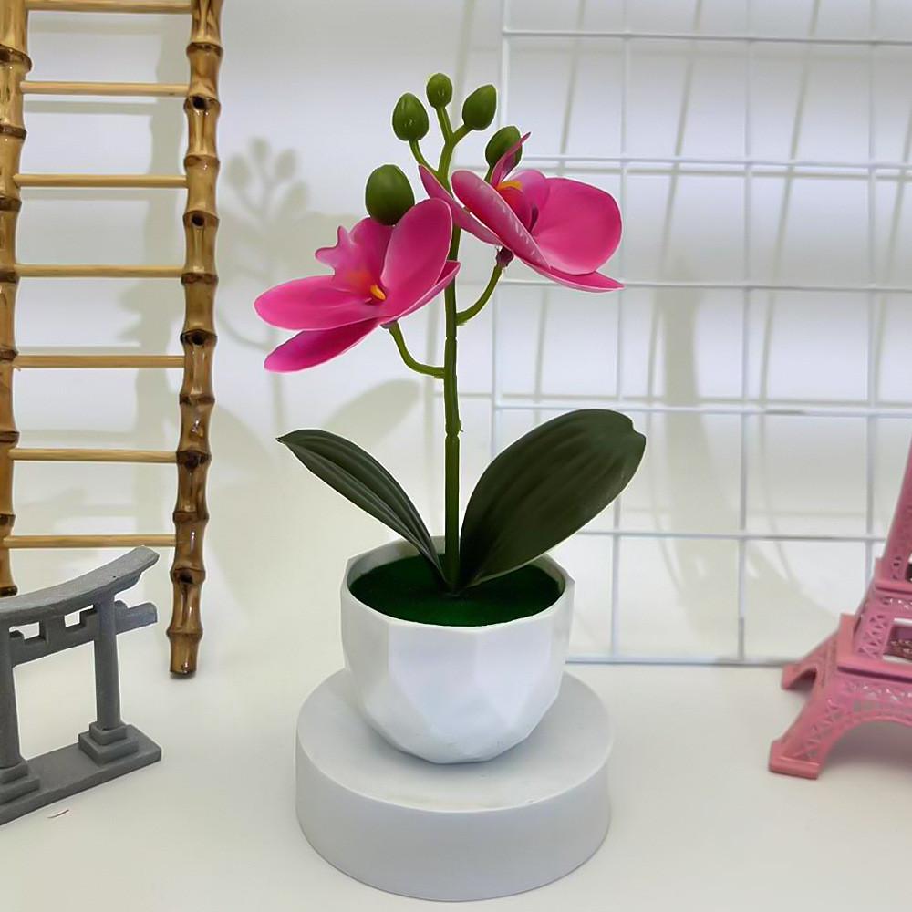 Phalaenopsis Artificial Pot Flower Bonsai For Event Decoration Prop And Home