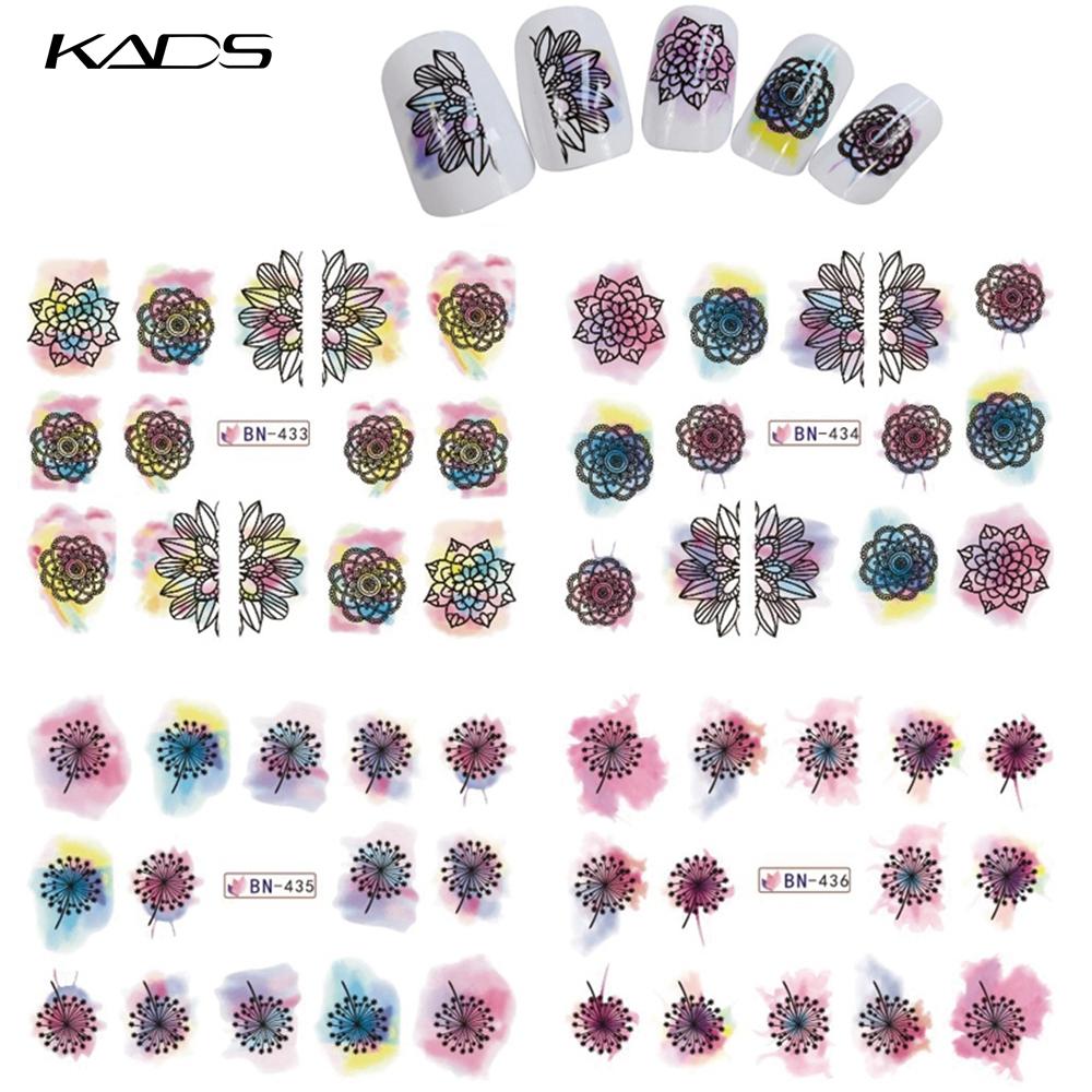 kads 1 conjunto de adesivos de arte de unha, decalque de água, adesivo de unha, decoração de unhas de manicure faça você mesmo