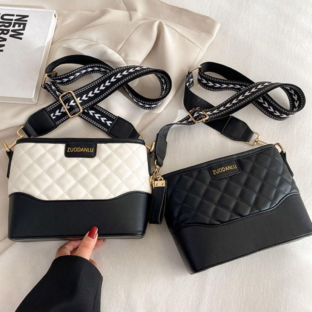 Lattice Rhombic Lattice Shoulder Bag Letter Underarm Bag Cute Crossbody Bag  Girls