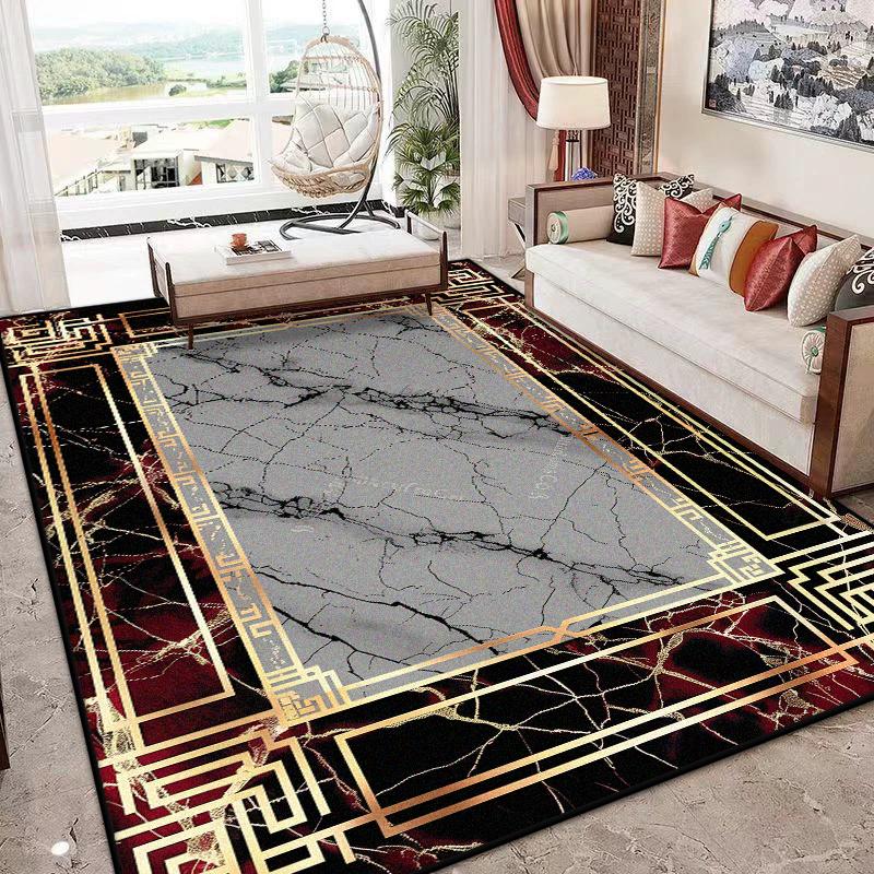 Nordic Marble Style Carpet for Living Room Light Luxury Decoration Sofa Easy Clean Soft Rug Bedroom Bedside Fluffy Non-slip Mat