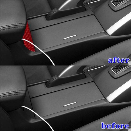 Red Carbon Fiber Interior Below Center Armrest Cover Trim For Acura TSX 2009-14