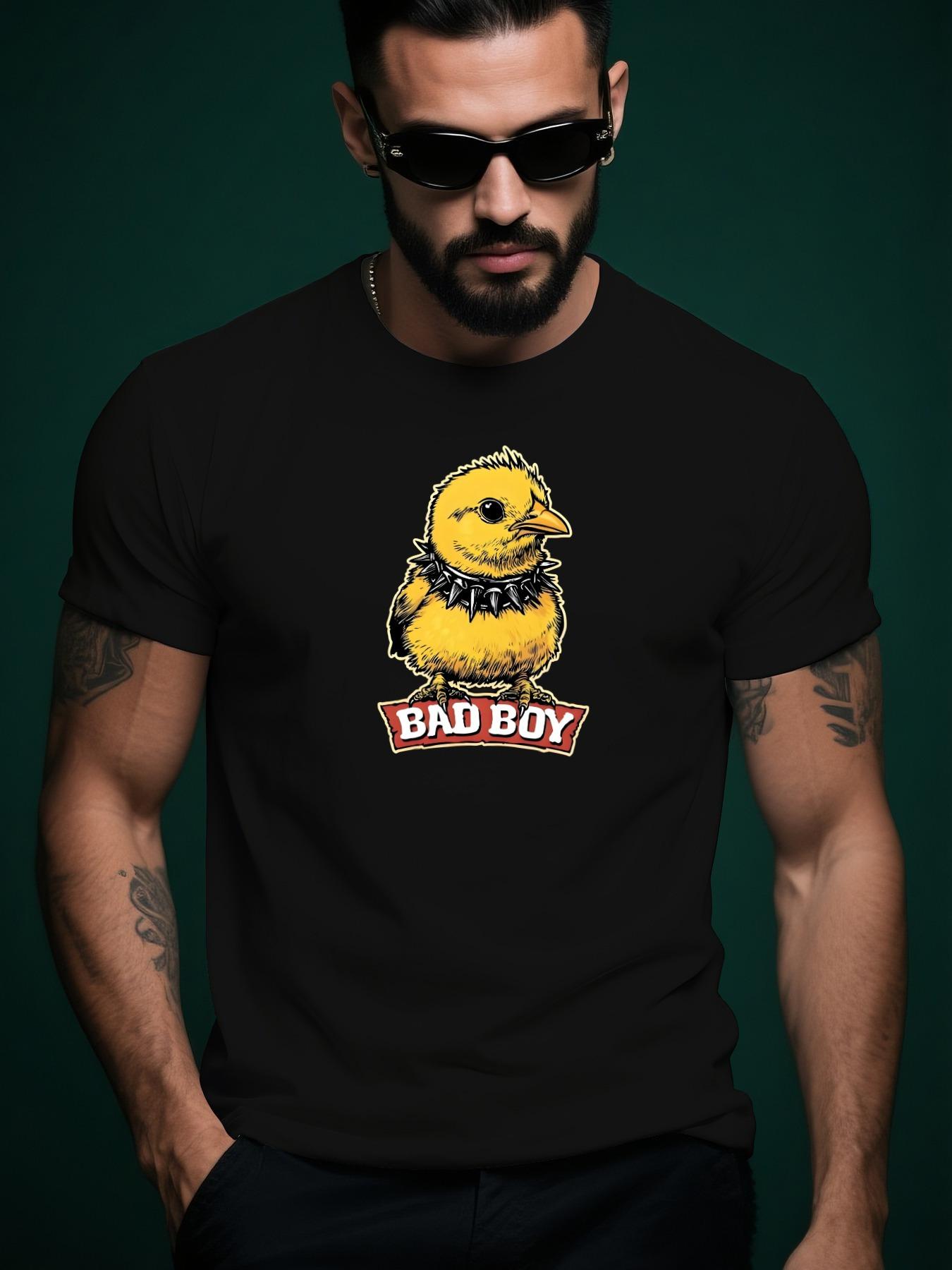 Bad-Boy Rock n Roll Yellow Chick Graphic Tshirt - Casua... XXXL