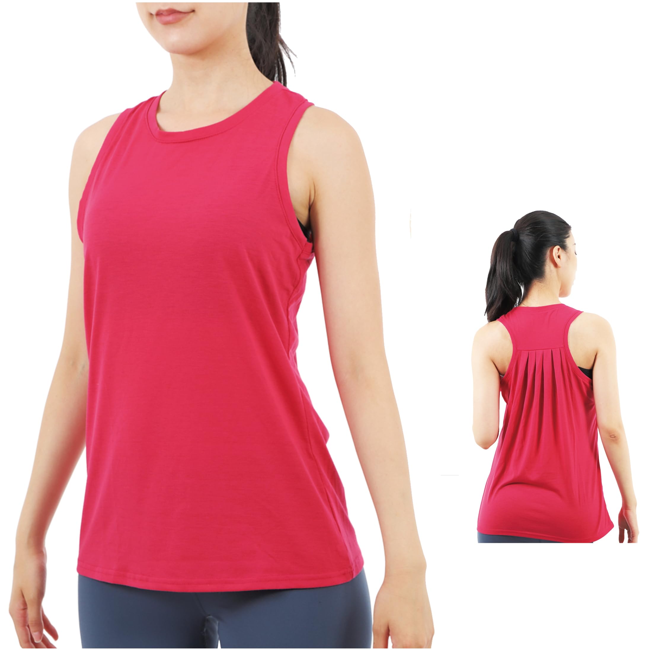 

Solid Tank Flattering and Breathable for and Other Activities [QQOLi] Women s Top, Yoga, Pilates, (XL, Flamingo)