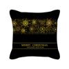 New Black Gold Christmas Pillow Cover New Snowflake Letter Peach Skin Sofa Cushion Cover
