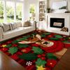 Trendy Christmas Reindeer Snowflake Plaid Print Rug Home Decor Floor Mat for Living Room Bedroom Holiday Party Decoration Carpet