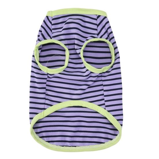 Striped Dog Tee Shirt Breathable Summer Puppy T-Shirt Stylish Loose Dog Tee for Small Dogs Schnauzer Bichon Frise