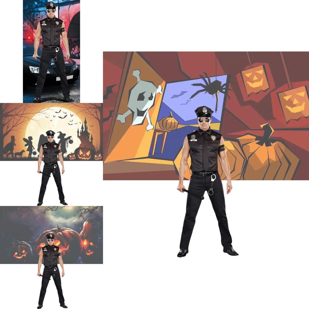 Game Theme Halloween Costume For Men With Polyester Material For Stage Performance