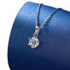 Elegant Women's 925 Sterling Silver Six-Prong Solitaire Pendant Necklace - Luxury Banquet Clavicle Chain Accessory
