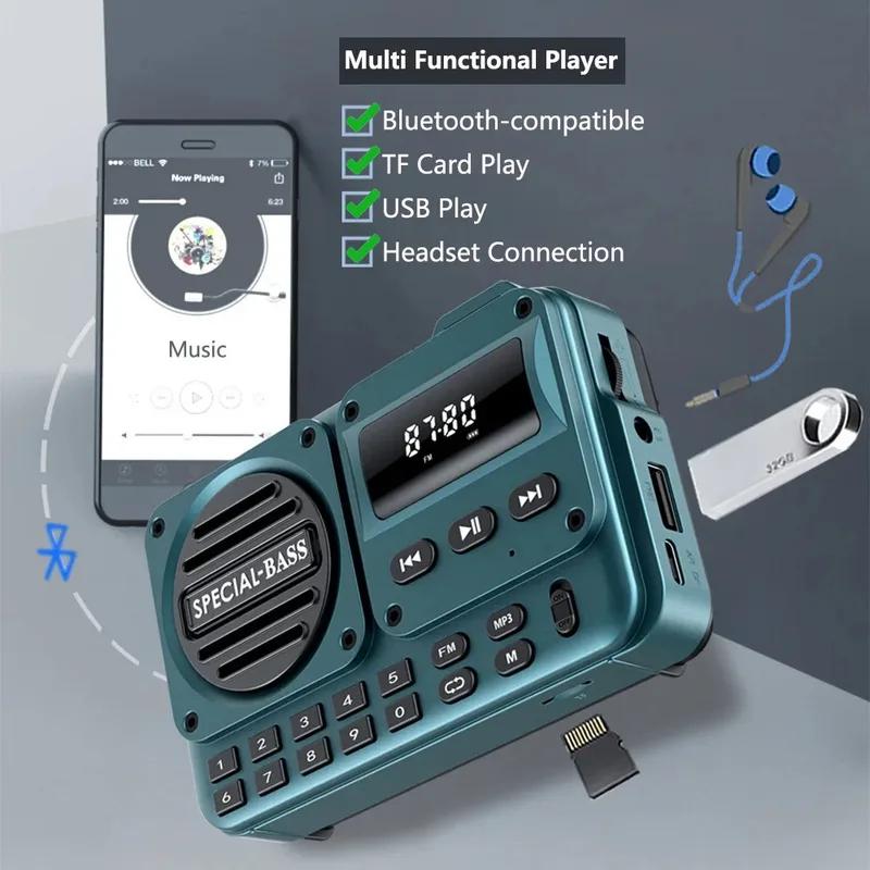 Portable FM Radio Rechargeable Battery USB TF MP3 Music Player Supports Headphone Play Bluetooth Speaker With Receiver FM Radios