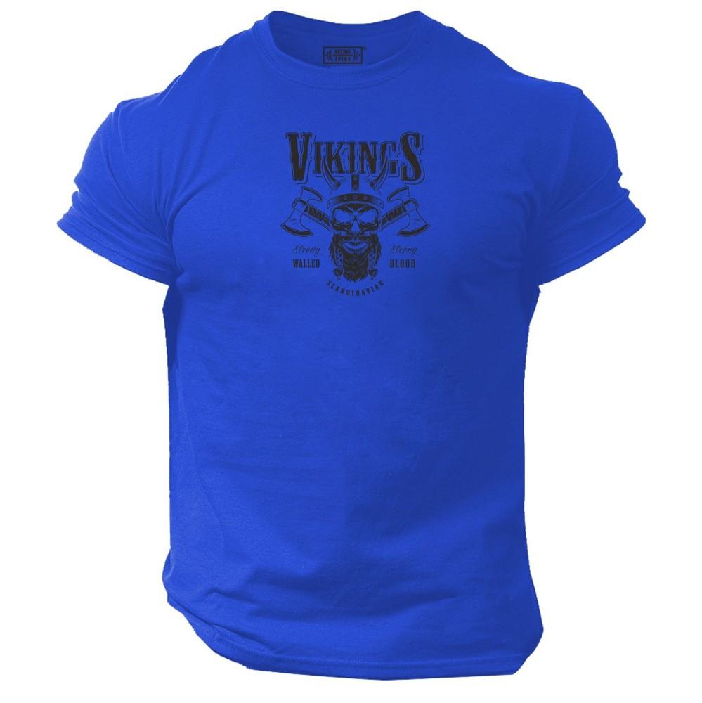 Axes Beard T Shirt Gym Clothing Bodybuilding Workout Exercise Vikings Mma Top M