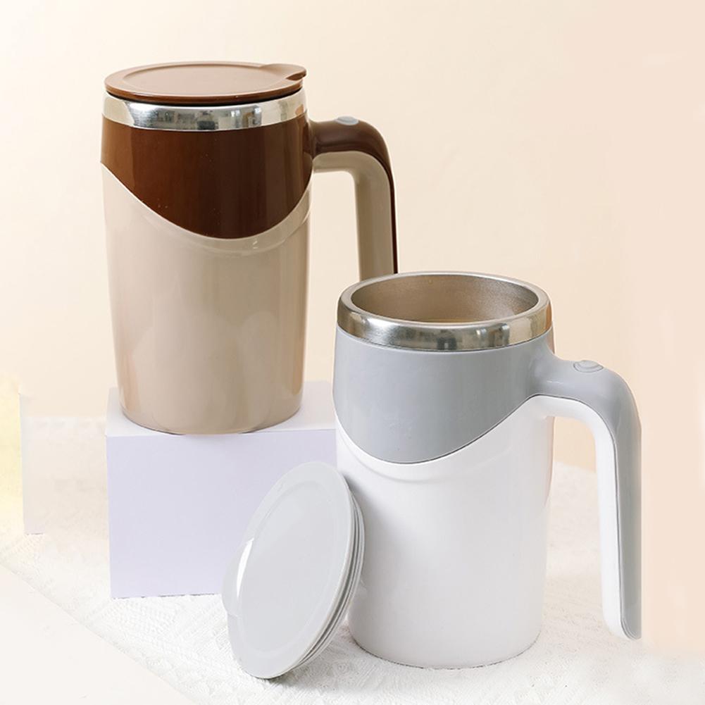380ml Lazy Coffee Stirring Cup Stainless Steel Electric Milk Blender Cup High Temperature Resistance Portable for Outdoor Travel