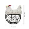 1Pcs Chicken Style Egg Basket Made of Premium Ceramic and Iron Fruit Vegetable Snack Storage Holder Home Decor Item