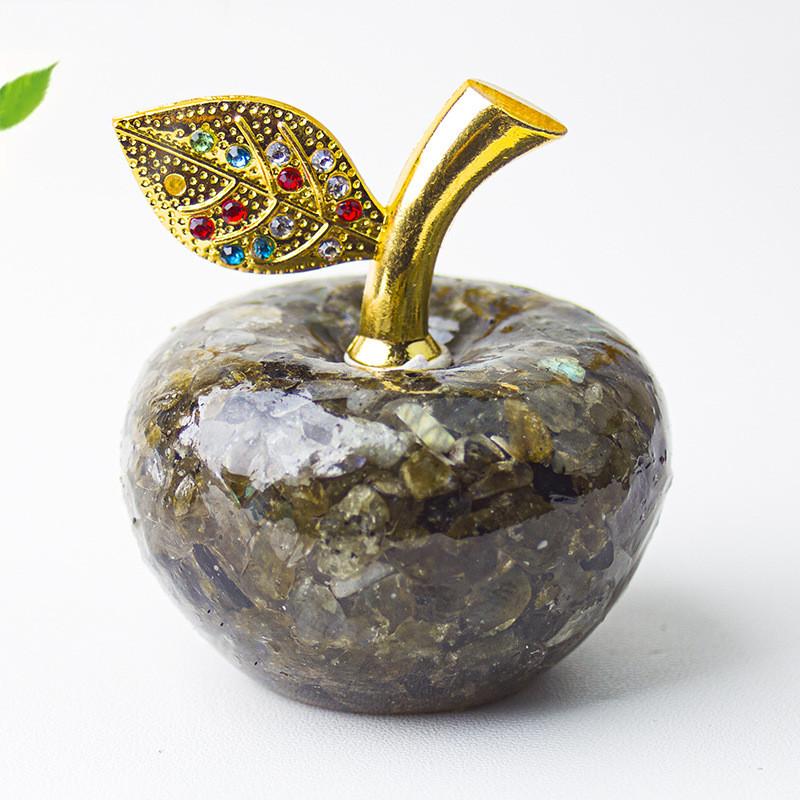 Resin Crystal Apple Figurine For Home Office Decor Gift For Teens Collectors