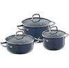 WMF Fusiontec Essential Saucepan Set, Blueberry, 3 Pieces (517065290)