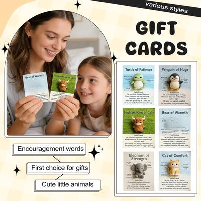 Animal Pocket Hug Gift, A Hug And A Friend Of In Your Pocket, Comes With An Encouraging Greeting Card.