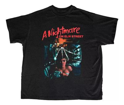 Unisex-Shirt Baumwolle Oversize Große Größe Neu T-Shirt Mit Poster Von Nightmare On Elm Street Als Geschenk Paar