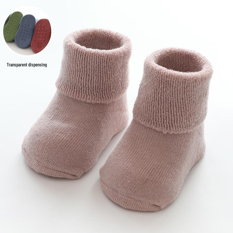 

Winter Combed Cotton Terry Baby Socks - Thick, Warm, Anti-Slip, Mid-Calf S 12-24 months розовый