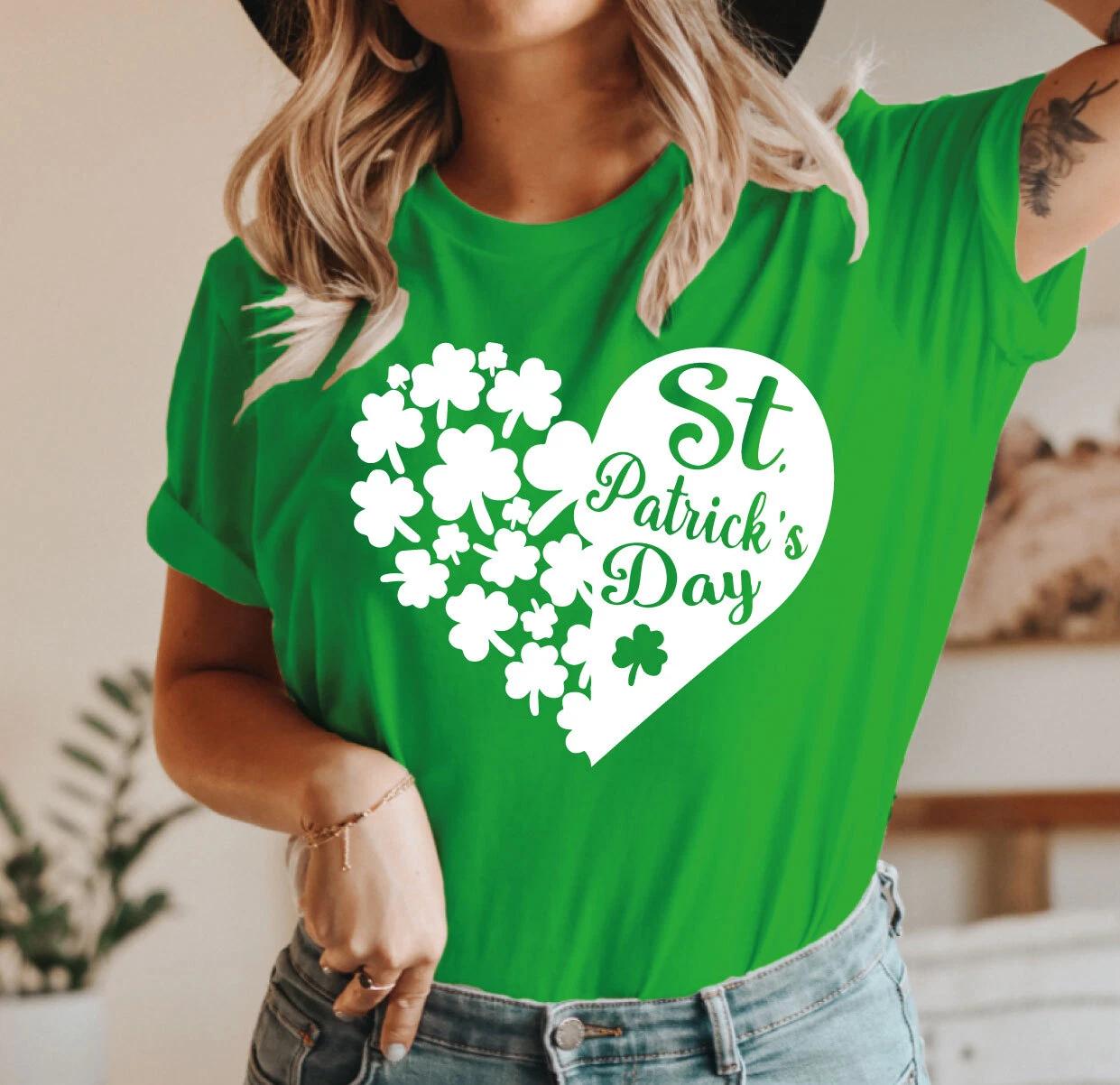 St Patrick s Day T-Shirt Irish Shamrock Ireland Paddys (St Pt day love 2, TS) M