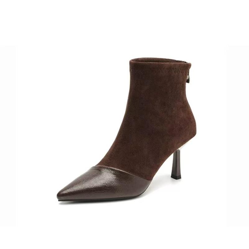 2026 Invernali Nuova Marca Stivaletti Donna Moda Punta Appuntita Eleganti Stivaletti alla Caviglia da Donna Tacco Alto Sottile Scarpe Décolleté da Sera